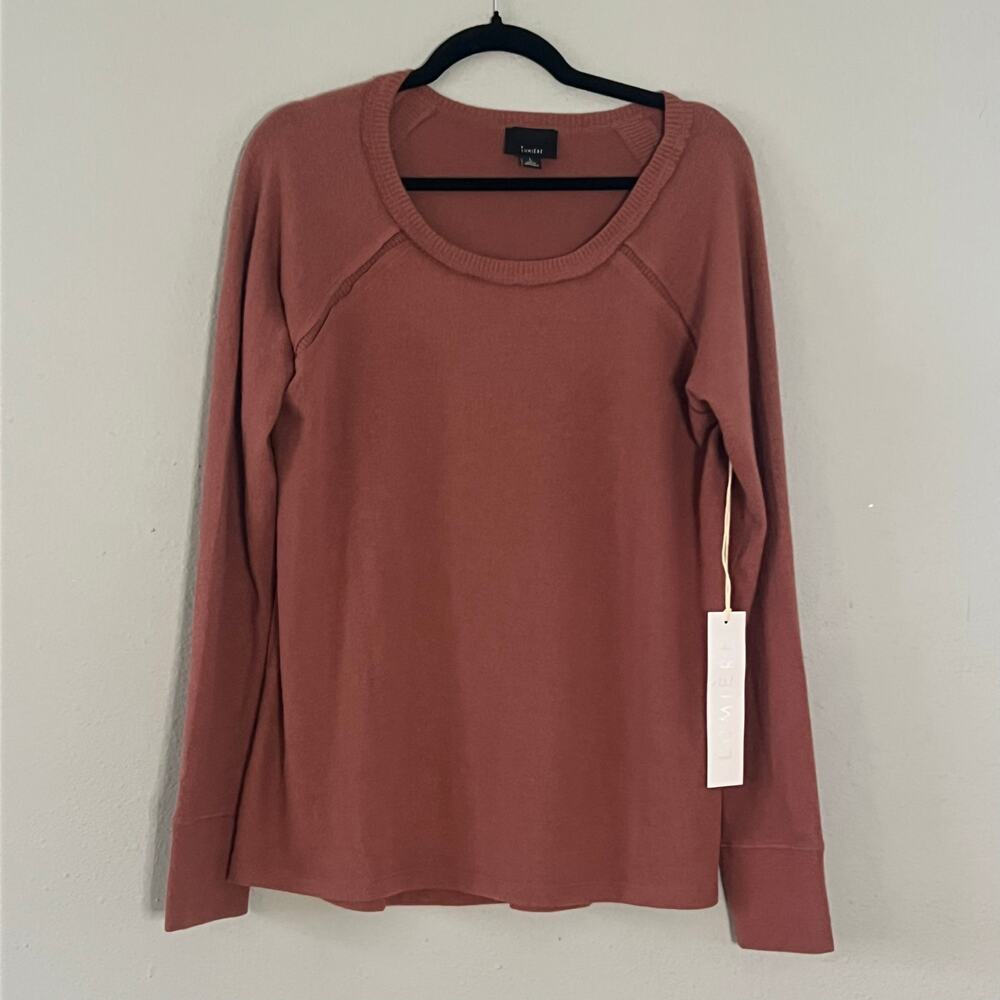 NWT Lumiere Women's Large Mauve Scoop Neck Long Sleeve Knit Top Soft‎ Pullover